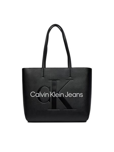 Calvin Klein Jeans Torebka Sculpted Shopper29 Mono K60K610276 Czarny. Czarne shopper Calvin Klein Jeans, bez wzorów, z jeansu, bez dodatków. Za 339.99 zł.
