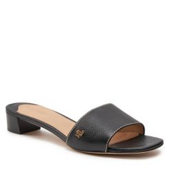 Klapki LAUREN RALPH LAUREN. Czarne klapki Lauren Ralph Lauren, bez wzorów, bez obcasa. Za 479.99 zł.