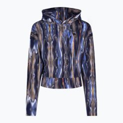 Bluza damska FILA Ceyrat AOP Cropped Hoody. Niebieskie bluzy Fila, xs, bez wzorów, bez kaptura. Za 179.99 zł.