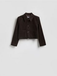 Sztruksowa marynarka - ciemnobrązowy. Brązowe marynarki i żakiety Reserved, l, bez wzorów, z bawełny. Za 139.99 zł.