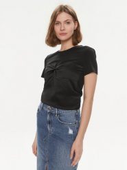 Sisley T-Shirt 3LRJL104Z Czarny Regular Fit. Czarne t-shirty Sisley, m, bez wzorów, z syntetyku, bez kołnierzyka, bez ramiączek. Za 109.99 zł.