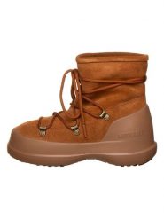 Moon Boot Skórzane botki zimowe "Luna" w kolorze jasnobrązowym rozmiar: 42. Brązowe botki Moon Boot, na zimę, bez wzorów, z materiału, bez obcasa, bez zapięcia. Za 589.95 zł.