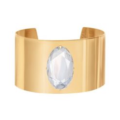 Bransoleta mankietowa Glamour z kryształem pozłacana. Białe bransoletki Lilou, z kryształem, pozłacane. Za 279.00 zł.