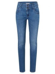 Timezone Dżinsy "Enya" - Skinny fit - w kolorze niebieskim rozmiar: W32/L32. Niebieskie jeansy Timezone, l, z aplikacjami. Za 140.86 zł.