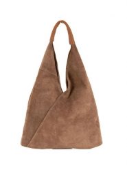 Mila Blu Skórzana torebka "Mirtillo" w kolorze szarobrązowym - 34 x 39 x 8 cm rozmiar: onesize. Brązowe torby na ramię Mila Blu, bez wzorów, z materiału, na ramię, bez dodatków. Za 228.38 zł.