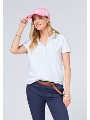 Polo Sylt Koszulka polo w kolorze białym rozmiar: M. Białe koszulki polo Polo Sylt, m, bez wzorów, z bawełny, bez kołnierzyka, bez ramiączek. Za 127.35 zł.