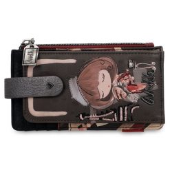 Brązowe Etui Na Karty Anekke Modny Portfel Damski. Brązowe portfele Anekke, z aplikacjami, z materiału. Za 129.00 zł.