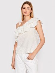 United Colors Of Benetton Bluzka 5ZRPDH002 Biały Regular Fit. Białe bluzki United Colors of Benetton, l, bez wzorów, z syntetyku, bez kołnierzyka, bez ramiączek. Za 119.99 zł.