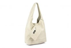 Shopperka ecru skórzany N88. Szare shopper bez wzorów, z materiału, na ramię, zamszowe, bez dodatków. Za 153.99 zł.