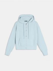 Bluza rozpinana - błękitny. Niebieskie bluzy Sinsay, l, bez wzorów, z kapturem. W wyprzedaży za 29.99 zł.