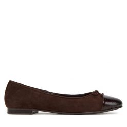 Baleriny Tory Burch. Brązowe baleriny Tory Burch, bez wzorów, bez obcasa. Za 1,489.00 zł.