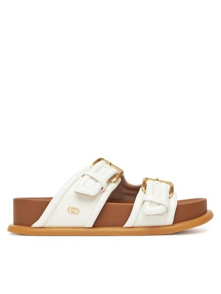 Liu Jo Sandały SA5127EX01401065 Biały. Białe sandały Liu Jo, bez wzorów, ze skóry, bez obcasa, bez zapięcia. Za 539.99 zł.