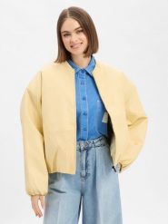 Another Cotton Lab Bluza Kobiety Sztuczna skóra żółty, M. Żółte bluzy Another Cotton Lab, m, bez wzorów, ze skóry, bez kaptura. Za 279.95 zł.