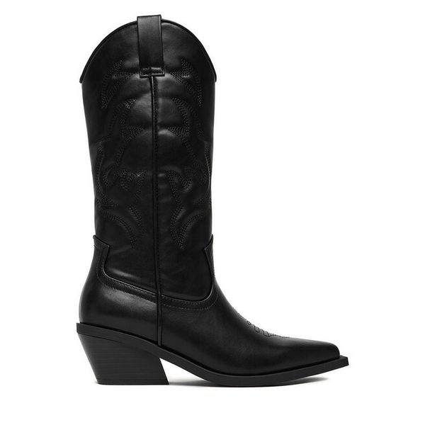 Kowbojki JENNY. Czarne kozaki Jenny, bez obcasa, na płaskiej podeszwie, bez zapięcia. Za 219.99 zł.