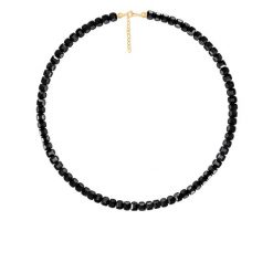 Naszyjnik z kamieni agat pozłacany. Czarne naszyjniki Lilou, z agatem, pozłacane. Za 329.00 zł.
