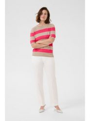 Kaffe Koszulka dzianinowa w kolorze beżowym rozmiar: XL. Brązowe bluzki Kaffe, xl, bez wzorów, z dzianiny, bez kołnierzyka, bez ramiączek. Za 78.47 zł.