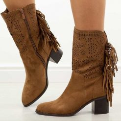 Brązowe ażurowe botki damskie na obcasie M.Daszyński 2337-15. Brązowe botki M.Daszyński, na jesień, w ażurowe wzory, z jeansu, bez obcasa, na obcasie, bez zapięcia. Za 219.00 zł.