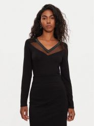 Morgan Bluzka 242-TSCOTT Czarny Slim Fit. Czarne bluzki Morgan, xs, bez wzorów, z wiskozy, bez kołnierzyka, bez ramiączek. Za 99.99 zł.