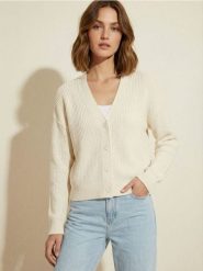 Kardigan basic - kremowy. Białe kardigany Sinsay, l, bez wzorów. Za 39.99 zł.