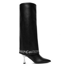 Kozaki Juicy Couture. Czarne kozaki Juicy Couture, bez obcasa, na szpilce, bez zapięcia. Za 499.99 zł.