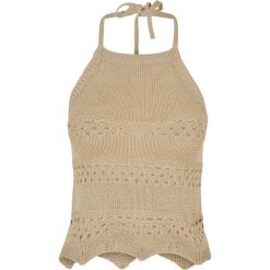 Krótki Top Damski Z Szydełkowym Dekoltem Na Szydełku. Białe topy Urban Classics, xl, bez wzorów, bez kołnierzyka, bez ramiączek. Za 131.99 zł.