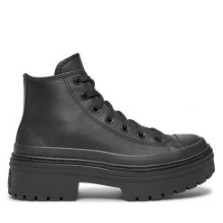 Trzewiki Converse. Czarne botki Converse, bez wzorów, bez obcasa, na płaskiej podeszwie, bez zapięcia. Za 409.99 zł.