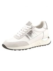 Heine Skórzane sneakersy w kolorze srebrno-szaro-białym rozmiar: 39. Białe trampki Heine, bez wzorów, bez zapięcia. Za 144.95 zł.