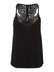 Vero Moda Top "Ana" w kolorze czarnym rozmiar: L. Czarne topy Vero Moda, l, bez wzorów, z koronki, bez kołnierzyka, bez ramiączek. Za 96.83 zł.