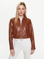 MICHAEL Michael Kors Kurtka z imitacji skóry Astor MS320B7DTW Brązowy Cropped Fit. Brązowe kurtki MICHAEL Michael Kors, xs, bez wzorów, ze skóry, bez kaptura. Za 2,239.00 zł.
