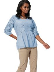 WITT WEIDEN Bluzka w kolorze błękitnym rozmiar: 42. Niebieskie bluzki WITT WEIDEN, bez wzorów, z koronki, bez kołnierzyka, bez ramiączek. Za 60.99 zł.