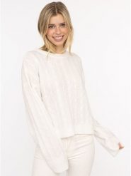 Zwillingsherz Sweter w kolorze kremowym rozmiar: M. Brązowe swetry Zwillingsherz, m, bez wzorów, ze splotem, bez ramiączek. Za 228.38 zł.