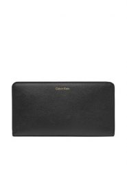 Calvin Klein Portfel Foil Logo Passport Longfold LV04F1205G Czarny. Czarne portfele Calvin Klein, bez wzorów, ze skóry. Za 289.99 zł.