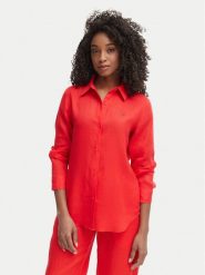 Tommy Hilfiger Koszula WW0WW44679 Czerwony Regular Fit. Czerwone koszule TOMMY HILFIGER, bez wzorów, ze lnu, bez kołnierzyka, bez ramiączek. Za 489.99 zł.