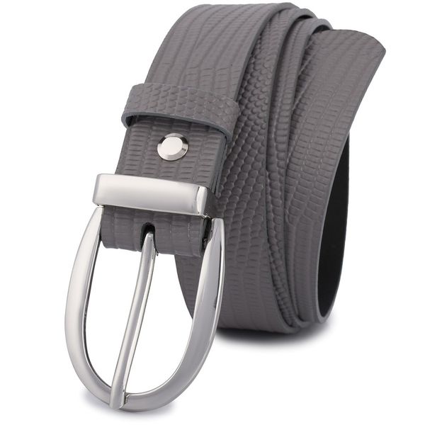 Pasek skórzany BELTIMORE r.110-125 cm D91 szary. Szare paski bez wzorów. Za 41.90 zł.