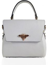 ORE10 Skórzana torebka "Liman" w kolorze białym - 22 x 22 x 12 cm rozmiar: onesize. Białe torby na ramię ORE10, z aplikacjami, z materiału, przez ramię, bez dodatków. Za 260.99 zł.