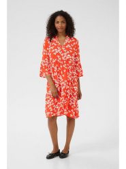 Kaffe Sukienka w kolorze czerwono-białym rozmiar: 44. Czerwone sukienki Kaffe, na co dzień, bez wzorów, z wiskozy, bez kołnierzyka, bez ramiączek, midi, proste. Za 126.99 zł.