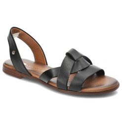 Czarne Sandały Armodo Stylowe Obuwie Damskie. Czarne sandały Armodo, bez wzorów, eleganckie, bez obcasa, bez zapięcia. Za 269.00 zł.