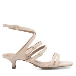 Sandały GINO ROSSI. Brązowe sandały Gino Rossi, bez wzorów, bez obcasa, na słupku, bez zapięcia. Za 329.99 zł.