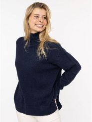 Zwillingsherz Sweter w kolorze granatowym rozmiar: M. Niebieskie swetry Zwillingsherz, m, bez wzorów, ze splotem, bez ramiączek. Za 158.10 zł.