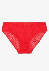 Czerwone Koronkowe Majtki Typu Figi z Ozdobną Kokardką Nilwia. Czerwone figi Renee, l, bez wzorów, z koronki. Za 4.99 zł.