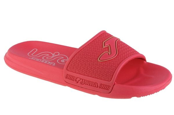 Klapki damskie Joma SLALS2307. Czerwone klapki Joma, bez wzorów, z materiału, bez obcasa. Za 49.99 zł.
