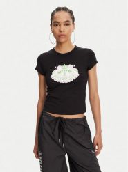 Juicy Couture T-Shirt Hibiscus JCGCT125041 Czarny Slim Fit. Czarne t-shirty Juicy Couture, xs, bez wzorów, z bawełny, bez kołnierzyka, bez ramiączek. Za 129.99 zł.