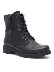 Clara Barson Botki CEO-WS2702-09 Czarny. Czarne botki Clara Barson, bez wzorów, z materiału, bez obcasa, na płaskiej podeszwie, bez zapięcia. Za 149.99 zł.