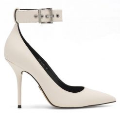 Szpilki Nine West. Białe szpilki Nine West, bez wzorów, bez obcasa, na szpilce, bez zapięcia. Za 154.99 zł.