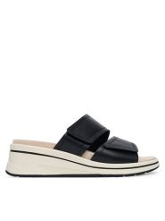 Caprice Klapki 9-27207-46 Czarny. Czarne klapki Caprice, bez wzorów, ze skóry, bez obcasa. Za 206.99 zł.