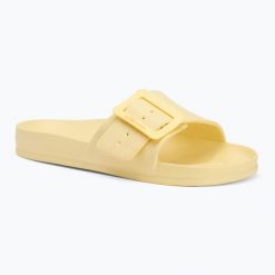 Klapki damskie Ellesse Eloise. Żółte klapki Ellesse, bez wzorów, z materiału, bez obcasa. Za 52.99 zł.