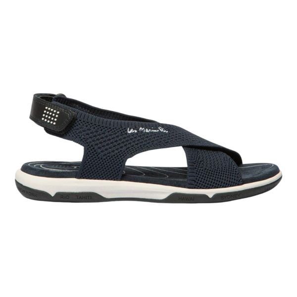 Sandały damskie TBS Jazzfit. Niebieskie sandały Tbs, bez wzorów, z materiału, eleganckie, bez obcasa, bez zapięcia. Za 328.95 zł.