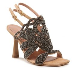 Sandały Alberta Ferretti. Szare sandały Alberta Ferretti, bez wzorów, bez obcasa, na słupku, bez zapięcia. Za 4,179.00 zł.