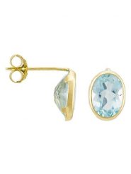 OR ÉCLAT Złote kolczyki-wkrętki "Rond de Topaze" z topazami rozmiar: onesize. Niebieskie kolczyki OR ÉCLAT, z topazem, złote. Za 409.00 zł.