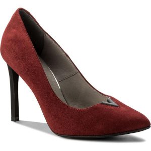 Szpilki EDEO - 3180-854 Bordo. Czerwone szpilki Edeo, bez wzorów, z materiału, eleganckie, bez obcasa, na obcasie, bez zapięcia. W wyprzedaży za 149.00 zł.